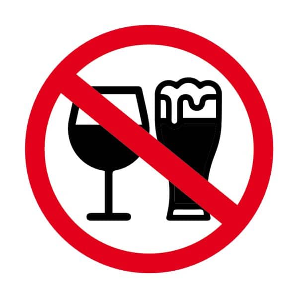 Geen alcohol toegestaan