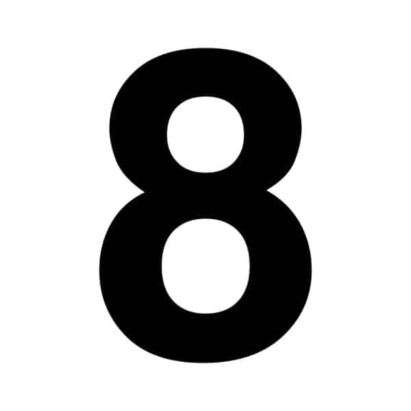 Cijfer 8 Zwart