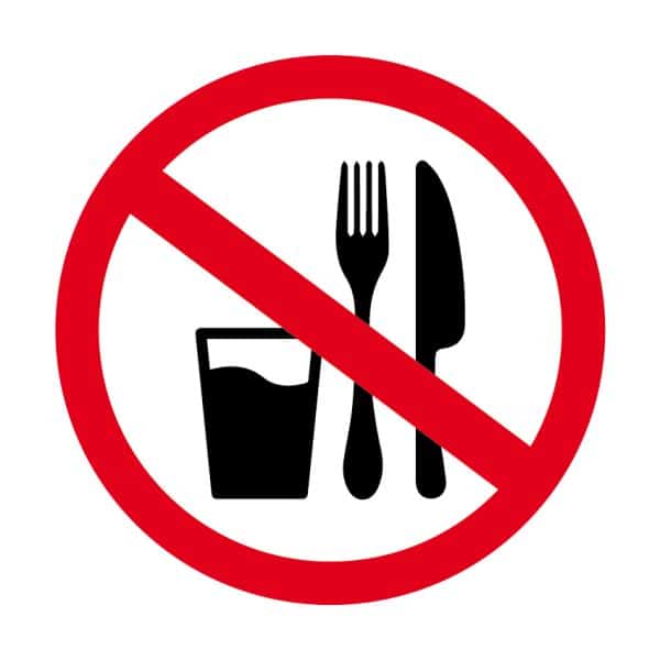 Verboden te eten en drinken