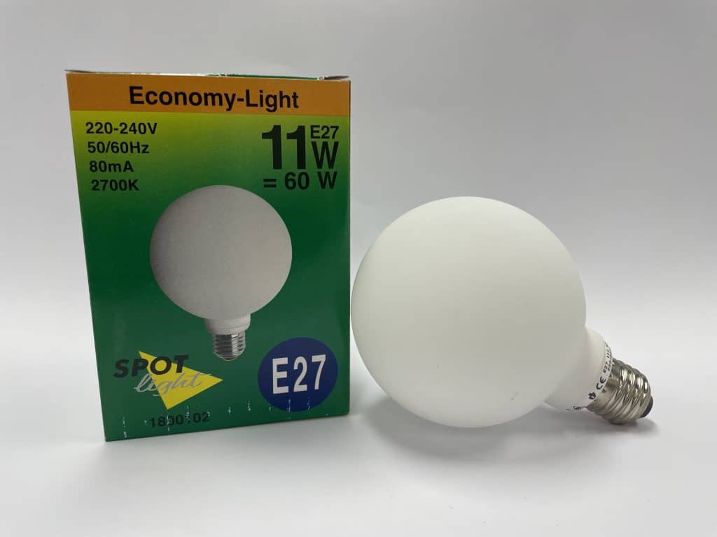 Spot Light globe opaal economy light 11 watt 100mm e27